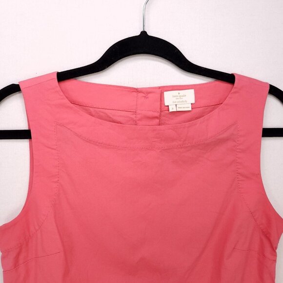 Kate Spade Blouse Shore Thing Sleeveless Button Back Peplum Top Coral Size 2 - Picture 10 of 11